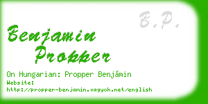 benjamin propper business card